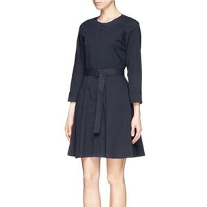 Theory • RARE Navy Mariela Zip Front Poplin Dress